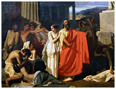 Eugène Ernest Hillemacher, Œdipe et Antigone s’exilant de Thèbes, 1843, Orléans, musée des Beaux-Arts